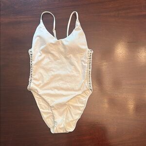 PQ Swim White One-Piece Swimsuit with Side Details